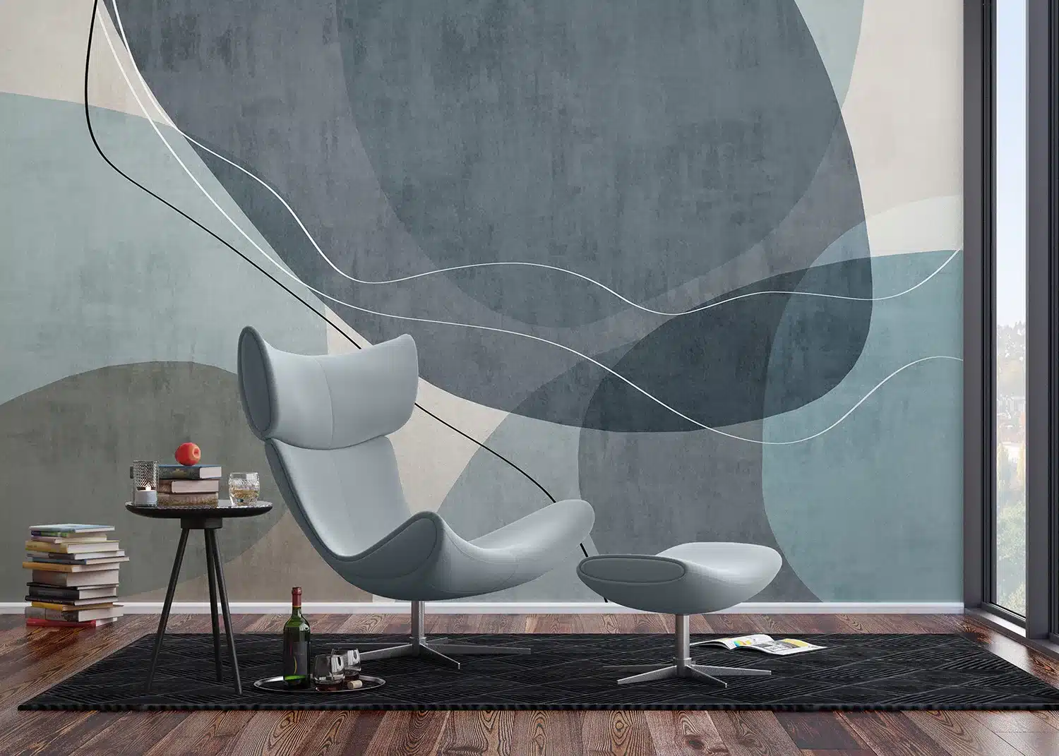 Wall Mural Blue Textile Pattern, Made to Measure, FT5P 352155 2