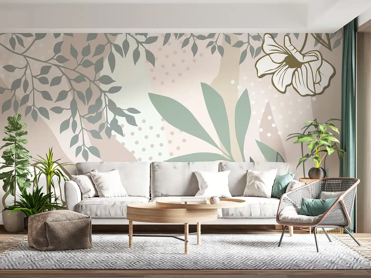 Wall Mural Vector Flowers, Made to Measure, FT5P 352161 2