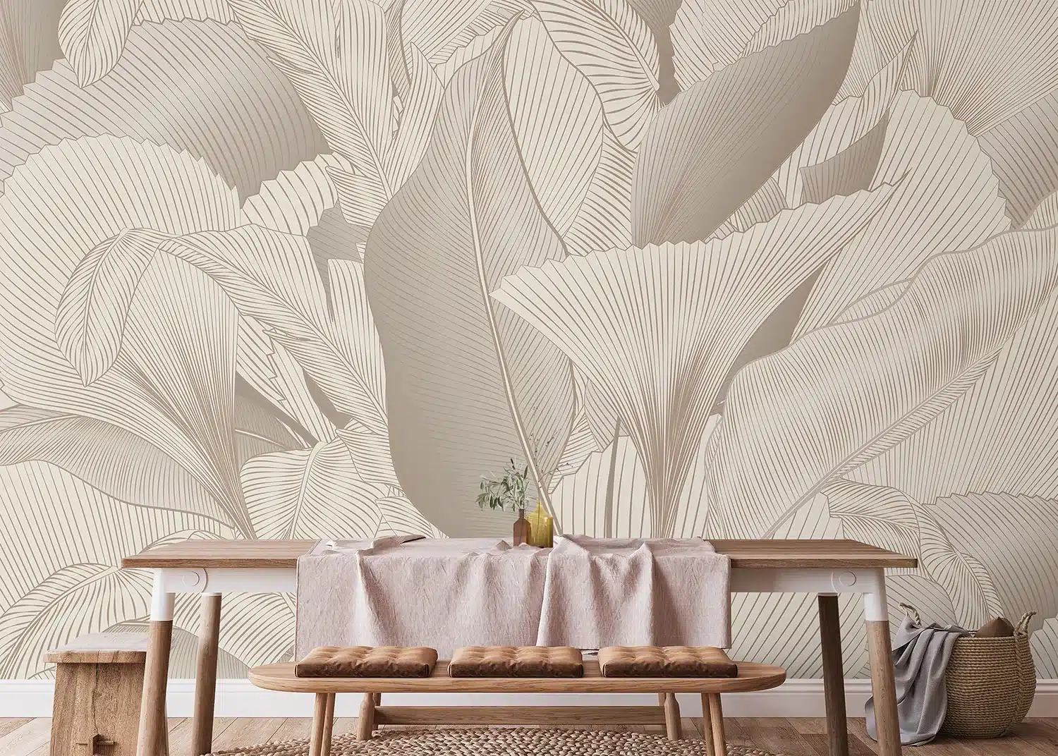 Subtle Leaf Tapestry | Made-to-Measure Wallpaper | Artlook | FT5P 352165 2