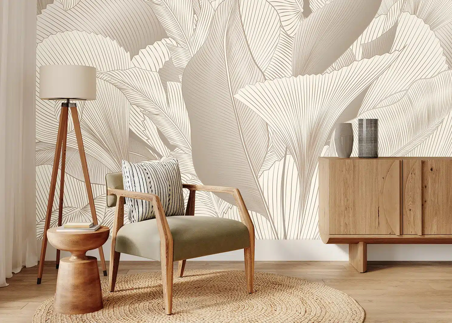 Subtle Leaf Tapestry | Made-to-Measure Wallpaper | Artlook | FT5P 352165 3