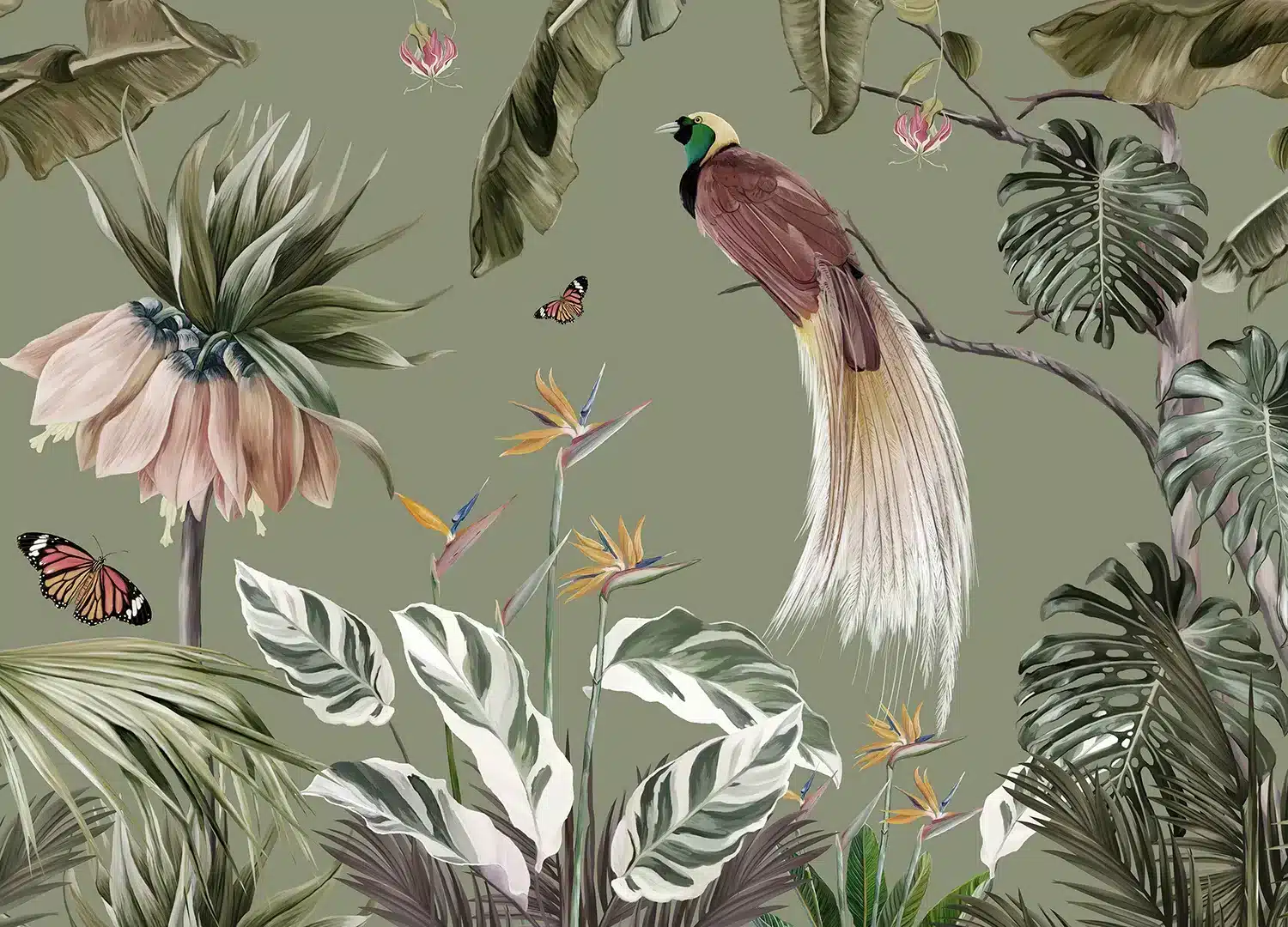Peacock in the Jungle | Made-to-Measure Wallpaper | Artlook | FT5P 352171