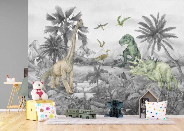 Wall Mural Faded Dino World, 375 x 270 cm, FT5P 352181
