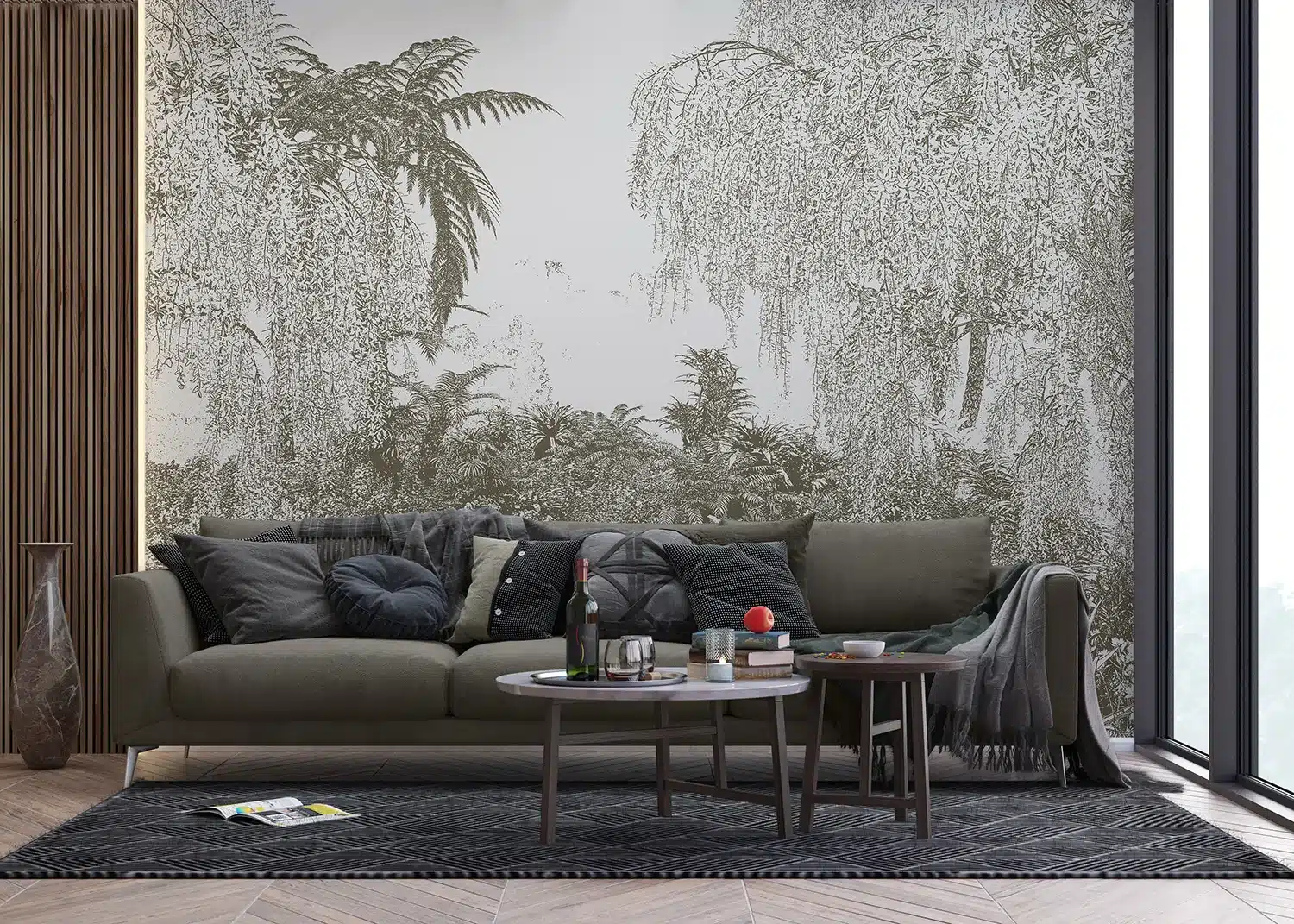 Wall Mural Drawn Jungle, Made to Measure, FT5P 352217