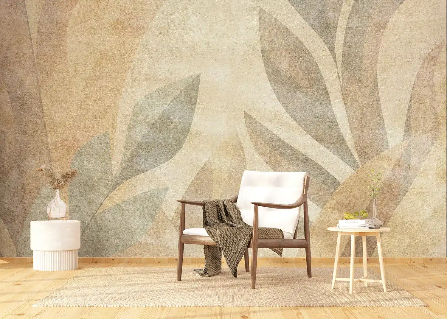 Wall Mural Sandy Leaves, Made to Measure, FT5P 352225 3