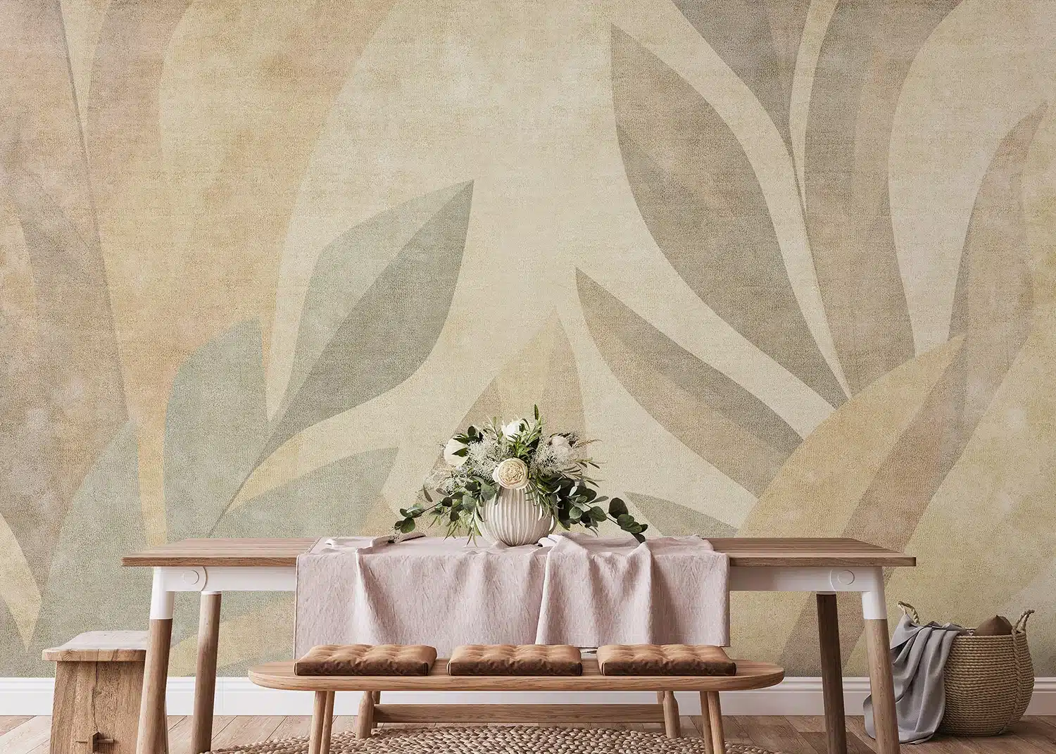 Wall Mural Sandy Leaves, Made to Measure, FT5P 352225