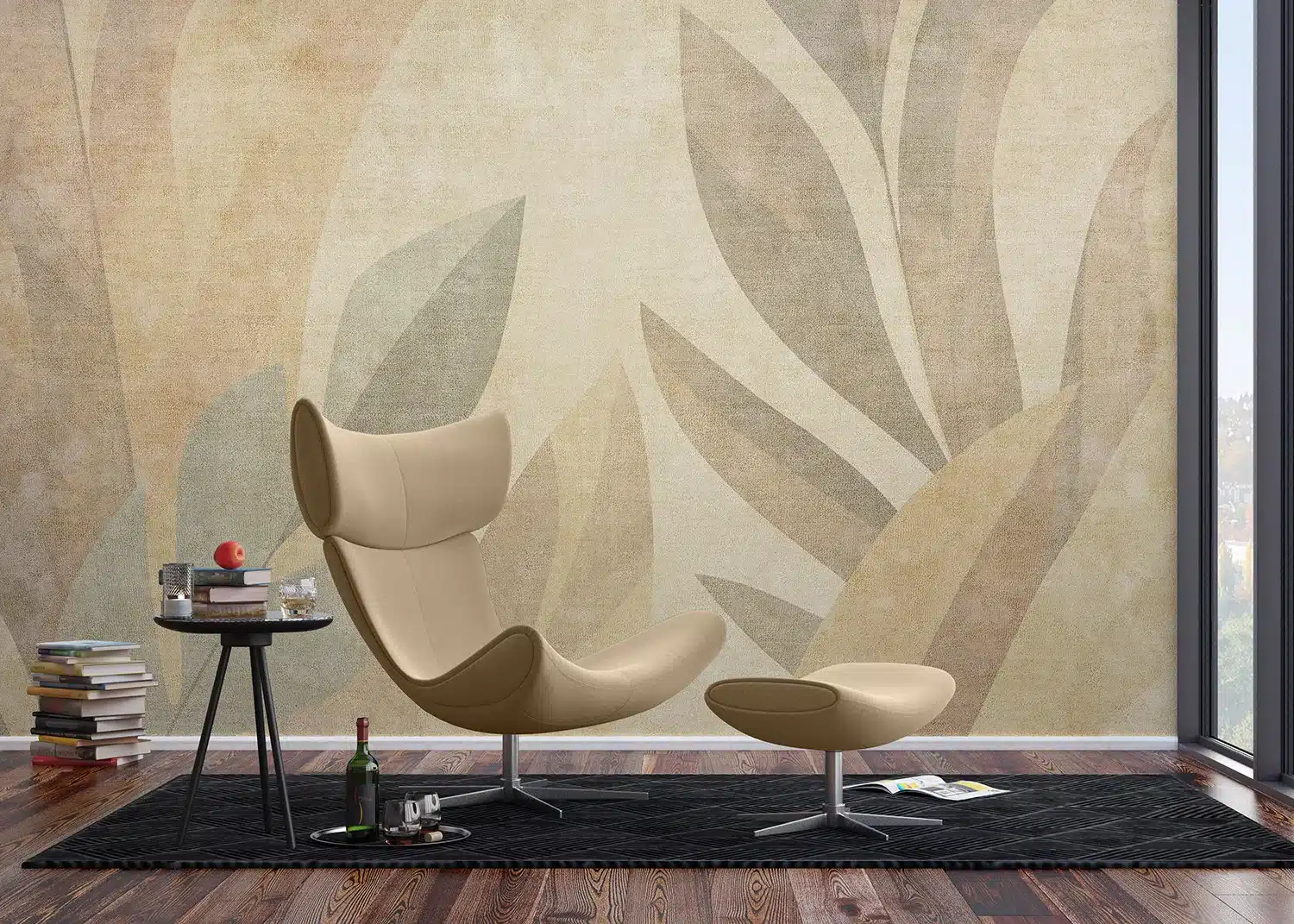 Wall Mural Sandy Leaves, Made to Measure, FT5P 352225 4