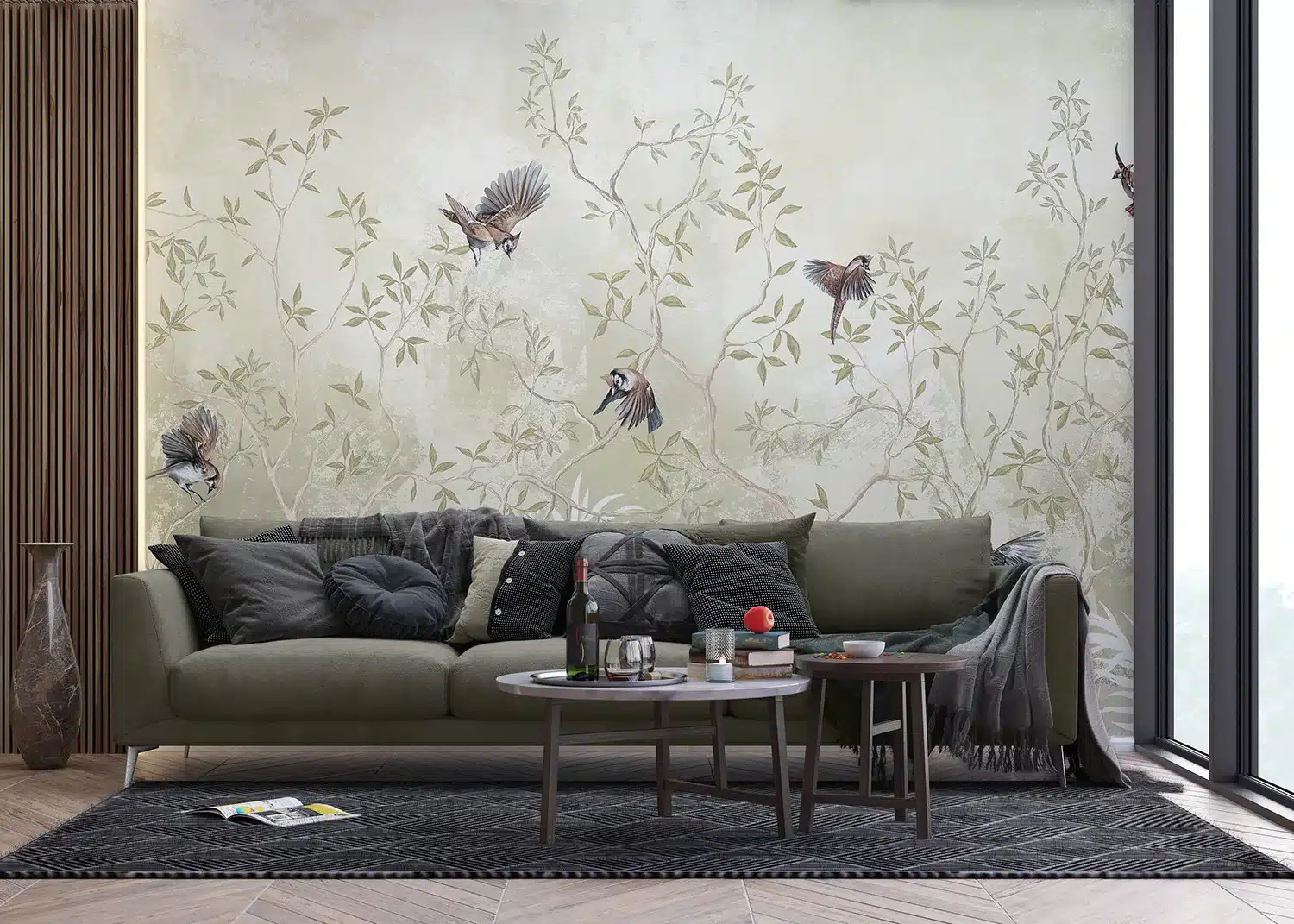 Wall Mural Pastel Birds, Made to Measure, FT5P 352233 3