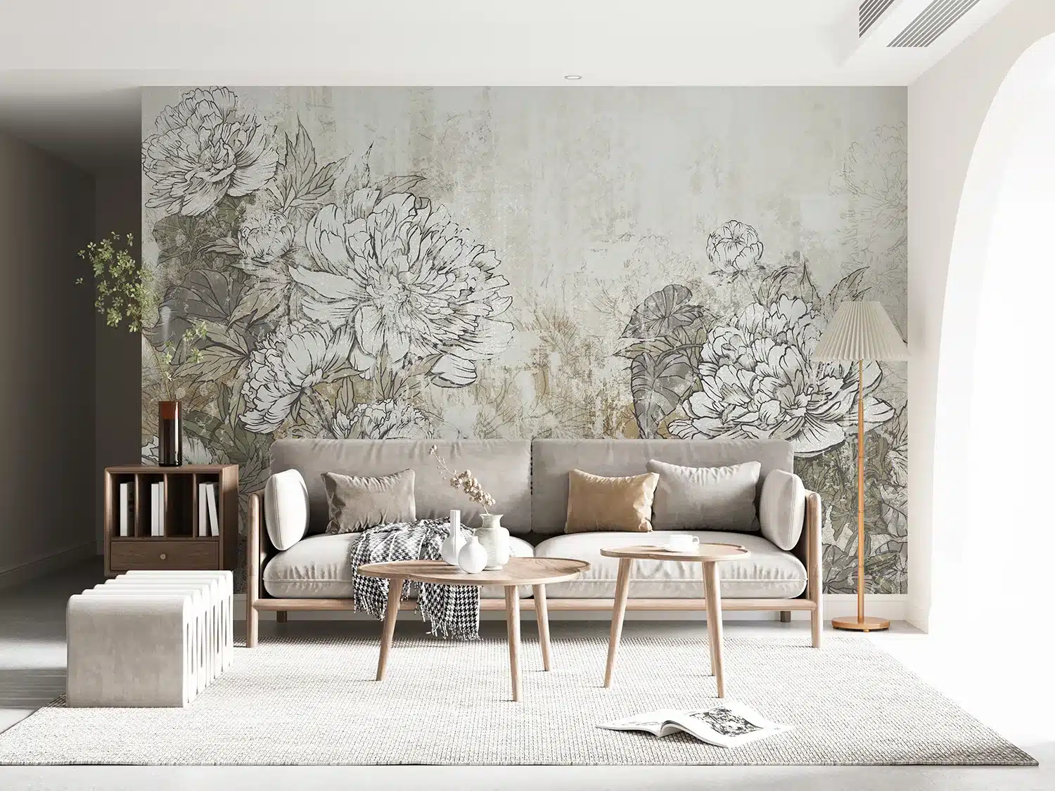 Wall Mural Vintage Peonies, Made to Measure, FT5P 352235 3