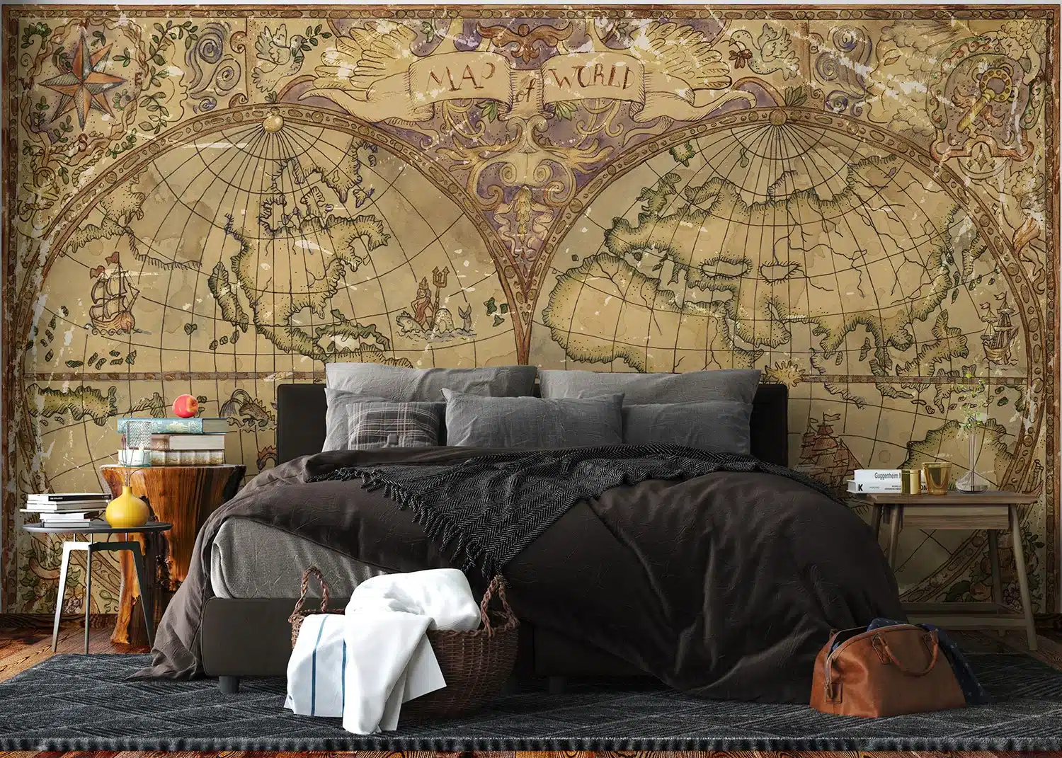 Wall Mural Vintage Map, Made to Measure, FT5P 352243 3