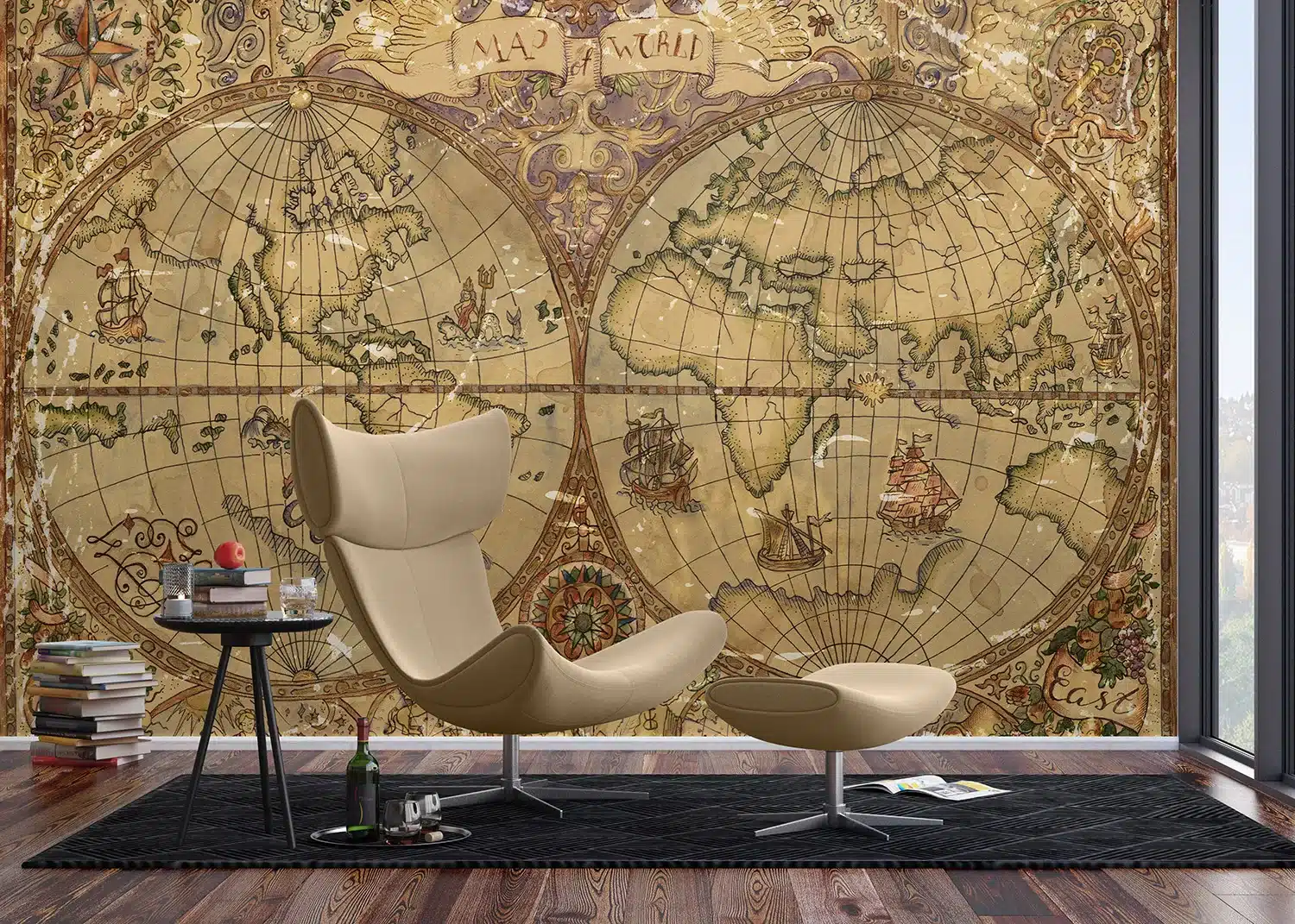 Wall Mural Vintage Map, Made to Measure, FT5P 352243 2