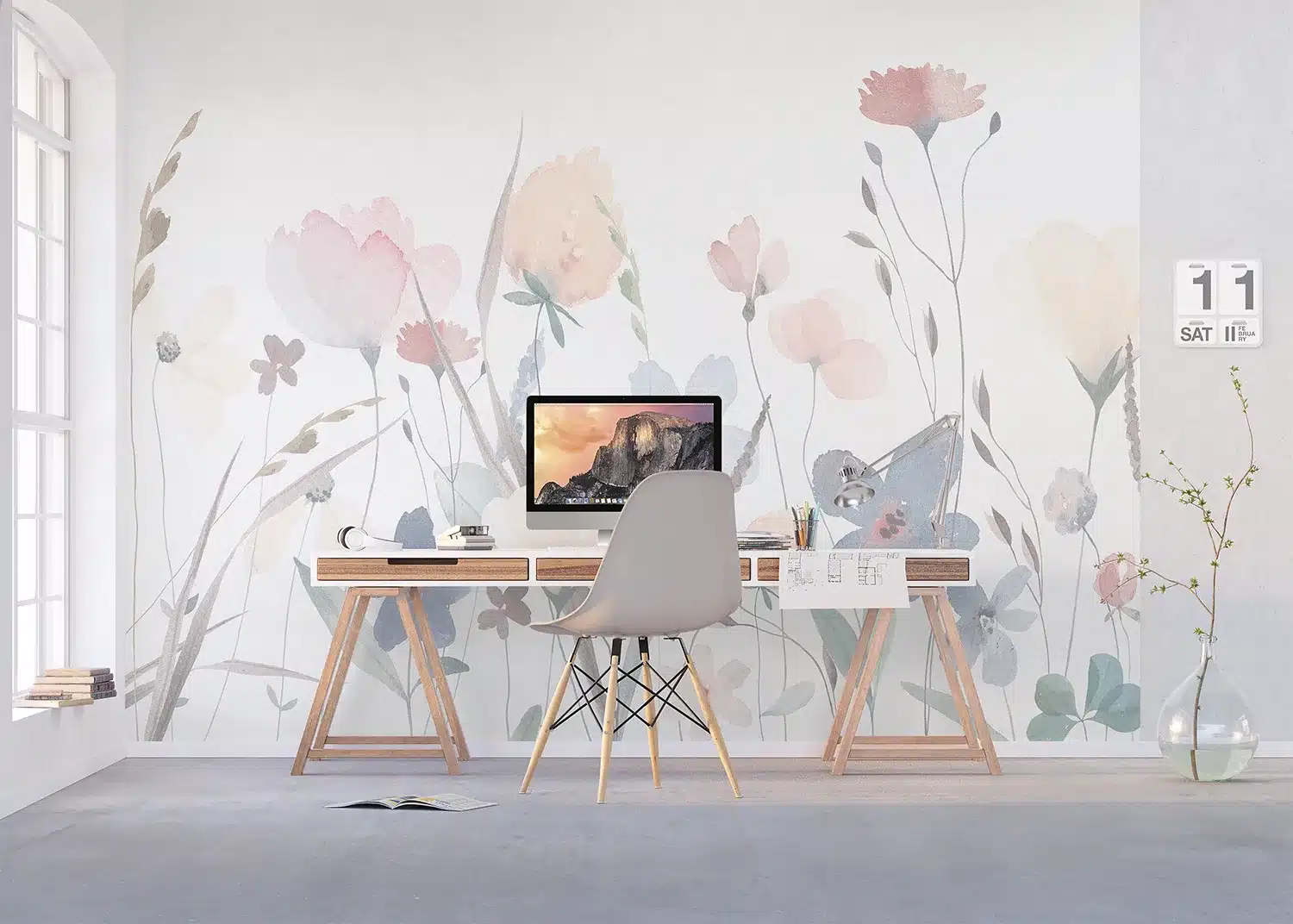 Watercolor Sandy Florals | Made-to-Measure Wallpaper | Artlook | FT5P 352261 6