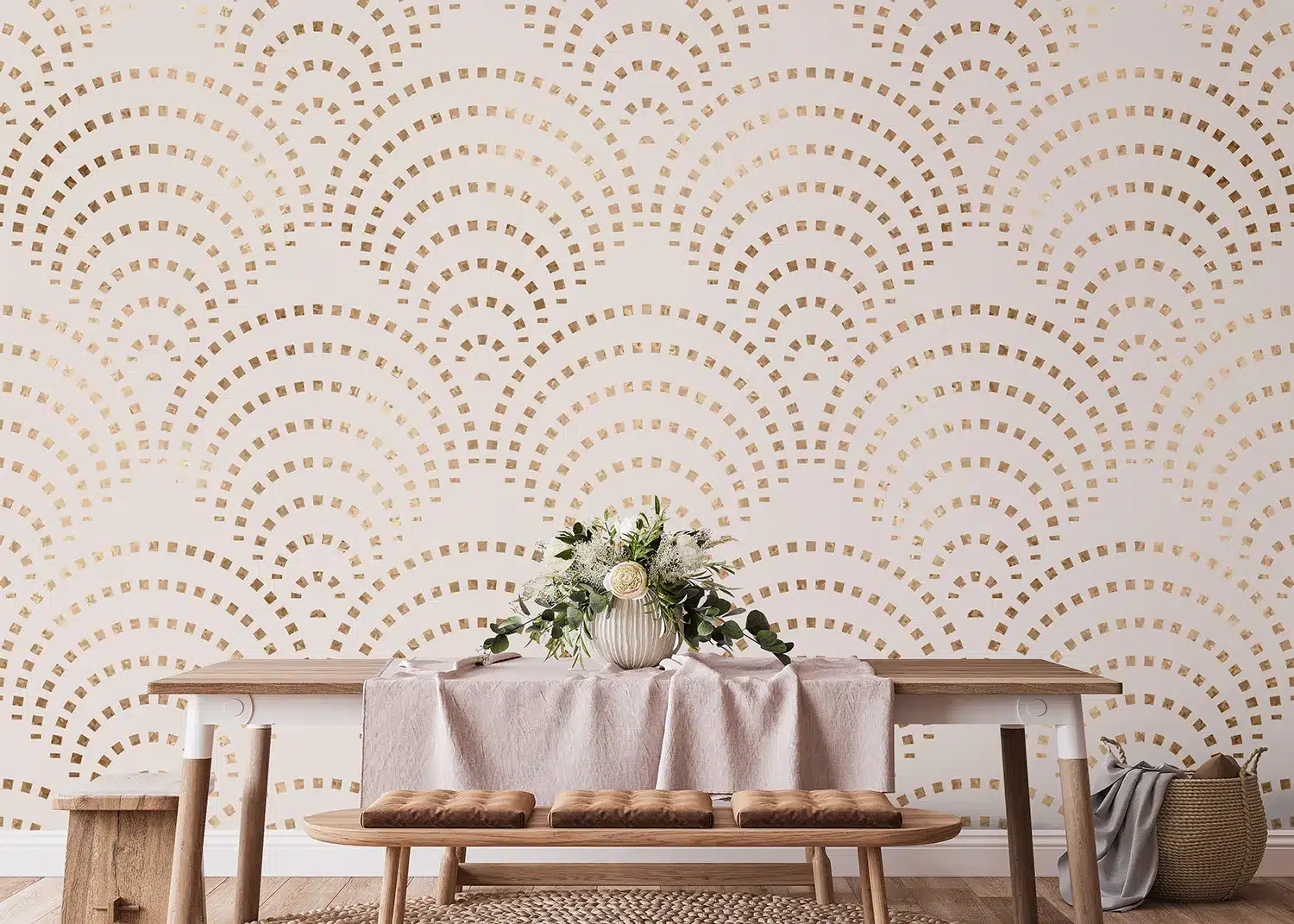 Beige Peacock Mosaic | Made-to-Measure Wallpaper | Artlook | FT5P 352267 2