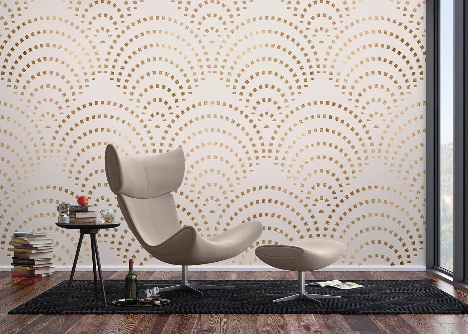 Beige Peacock Mosaic | Made-to-Measure Wallpaper | Artlook | FT5P 352267 3