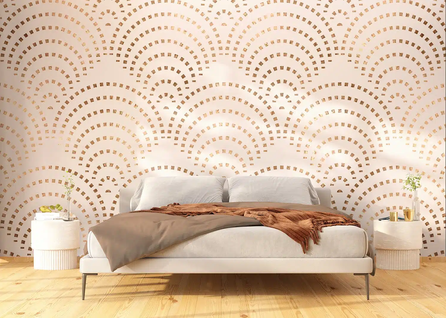 Beige Peacock Mosaic | Made-to-Measure Wallpaper | Artlook | FT5P 352267