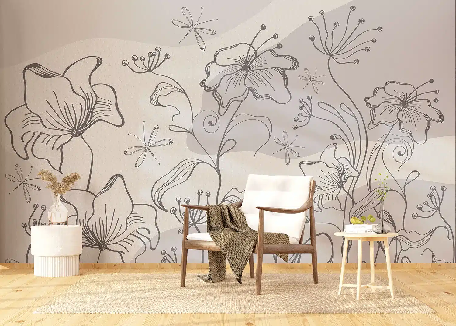 Abstract Dim Botanical Flow | Made-to-Measure Wallpaper | Artlook | FT5P 352273 2