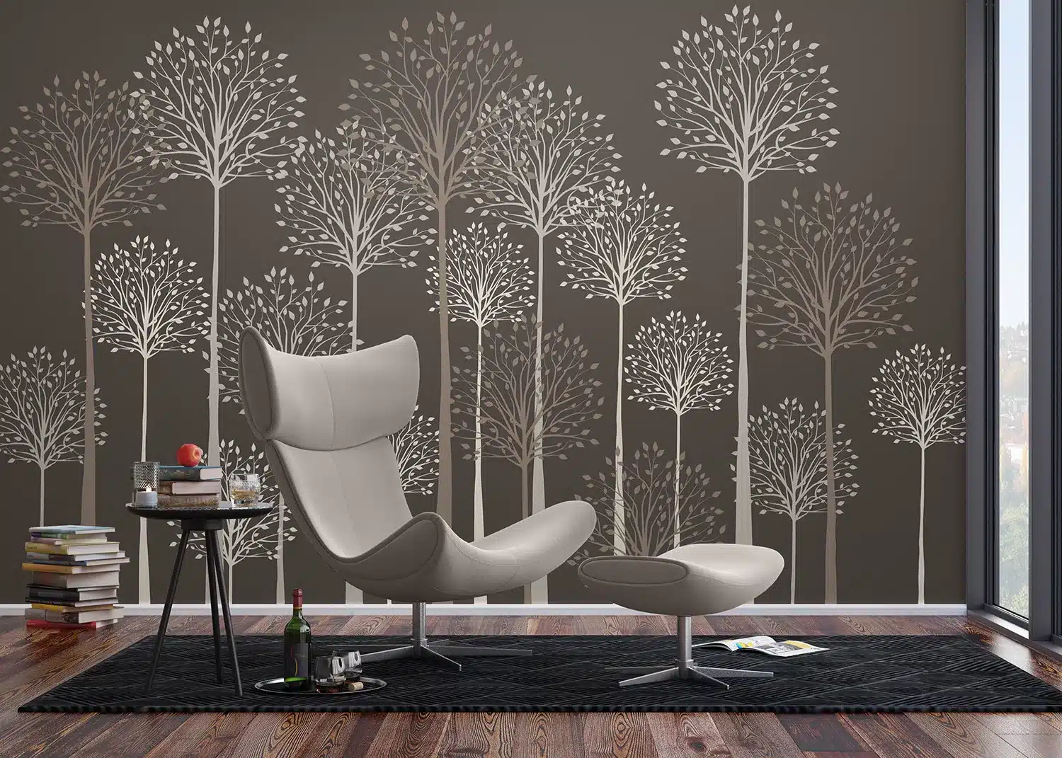 Tall Trees on Grey | Made-to-Measure Wallpaper | Artlook | FT5P 352275 3