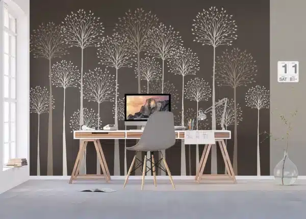 Tall Trees on Grey | Made-to-Measure Wallpaper | Artlook | FT5P 352275