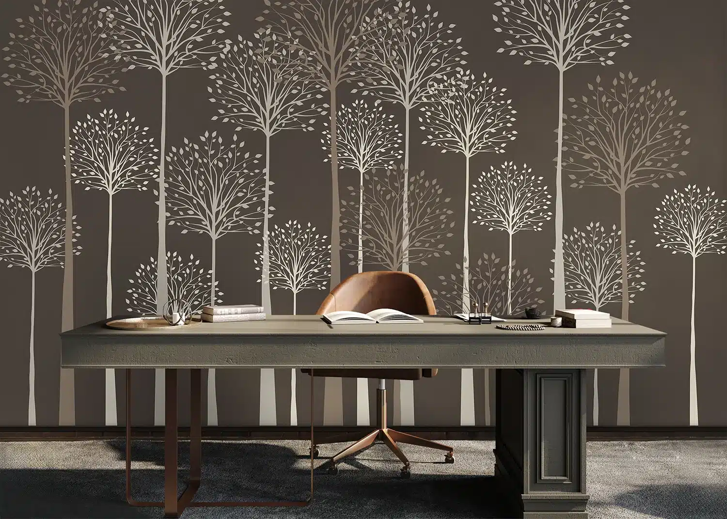 Tall Trees on Grey | Made-to-Measure Wallpaper | Artlook | FT5P 352275 5