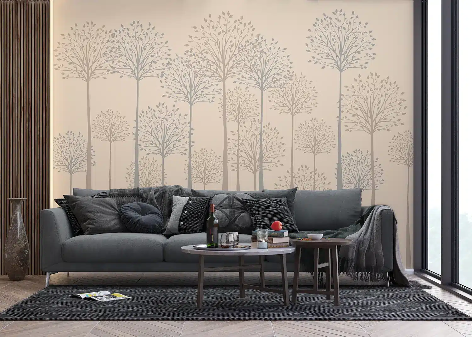 Tall Trees on Beige | Made-to-Measure Wallpaper | Artlook | FT5P 352277