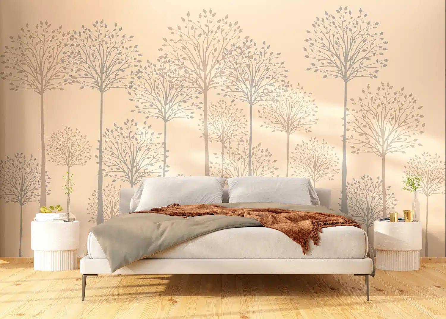 Tall Trees on Beige | Made-to-Measure Wallpaper | Artlook | FT5P 352277 3