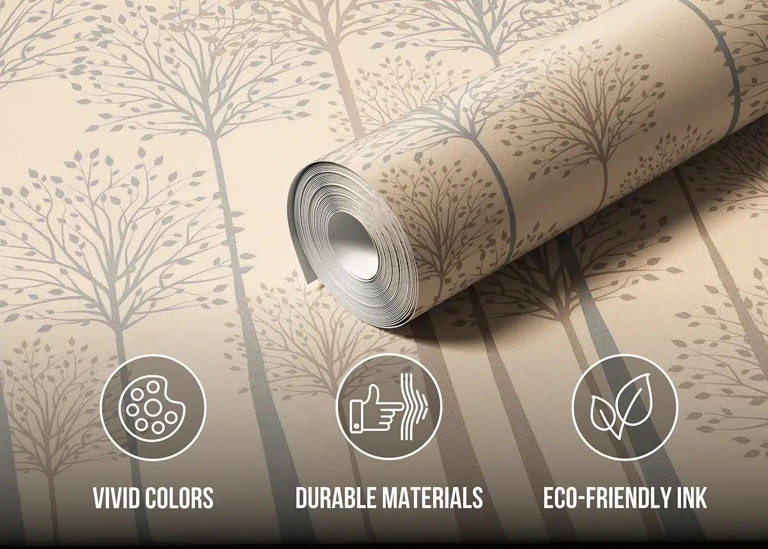Tall Trees on Beige | Made-to-Measure Wallpaper | Artlook | FT5P 352277 4