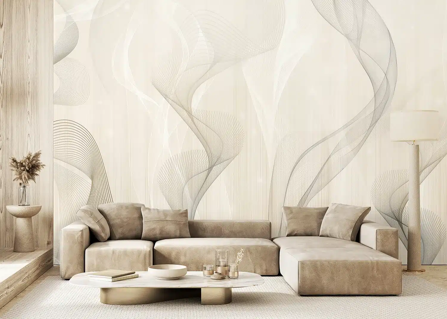 Ivory Smoke Waves | Made-to-Measure Wallpaper | Artlook | FT5P 352299 4