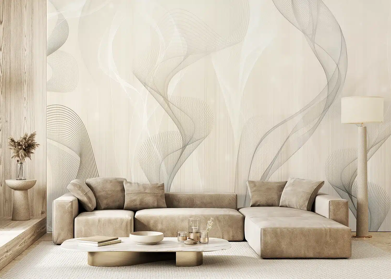 Ivory Smoke Waves | Made-to-Measure Wallpaper | Artlook | FT5P 352299 2