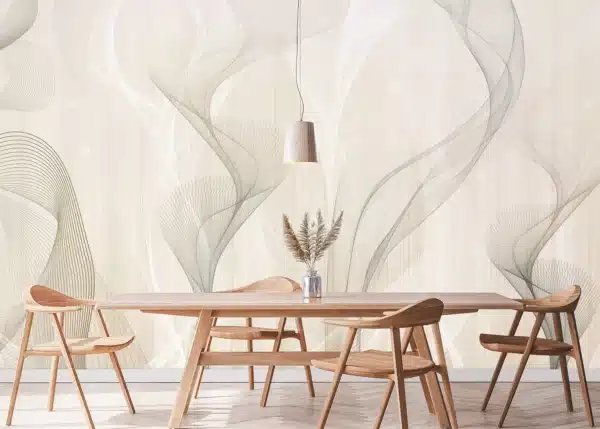 Ivory Smoke Waves | Made-to-Measure Wallpaper | Artlook | FT5P 352299