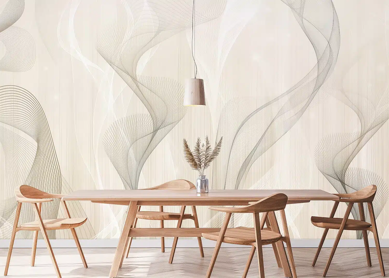 Ivory Smoke Waves | Made-to-Measure Wallpaper | Artlook | FT5P 352299