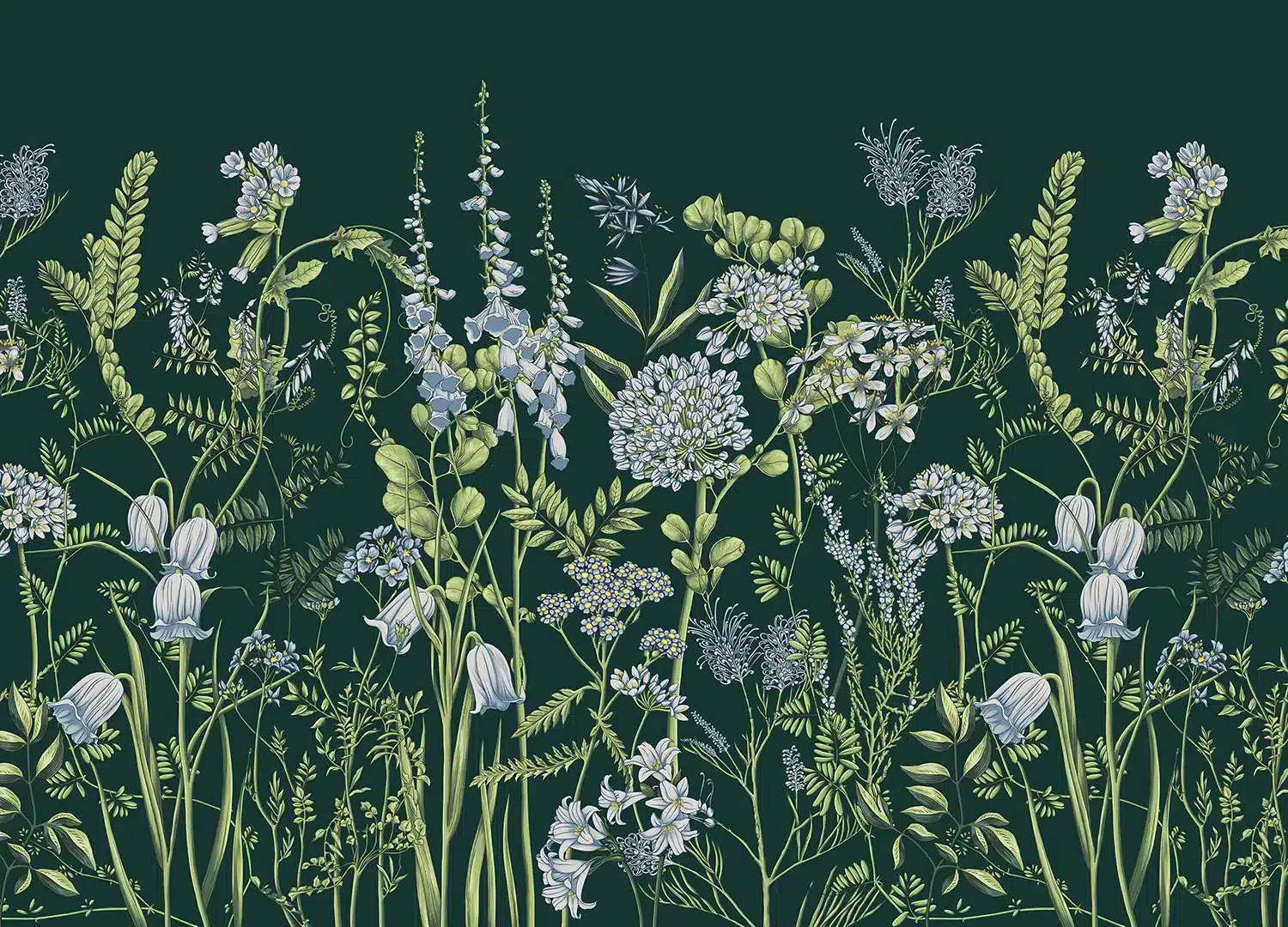 Vetch Flowers on Brunswick Green | Made-to-Measure Wallpaper | Artlook | FT5P 352405
