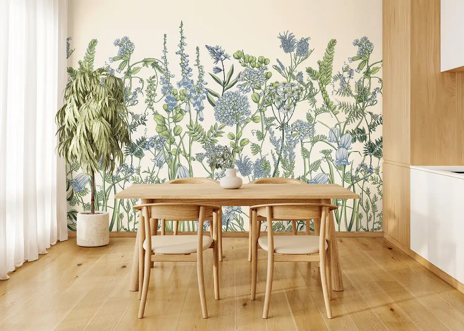 Vetch Flowers on Beige | Made-to-Measure Wallpaper | Artlook | FT5P 352411 4
