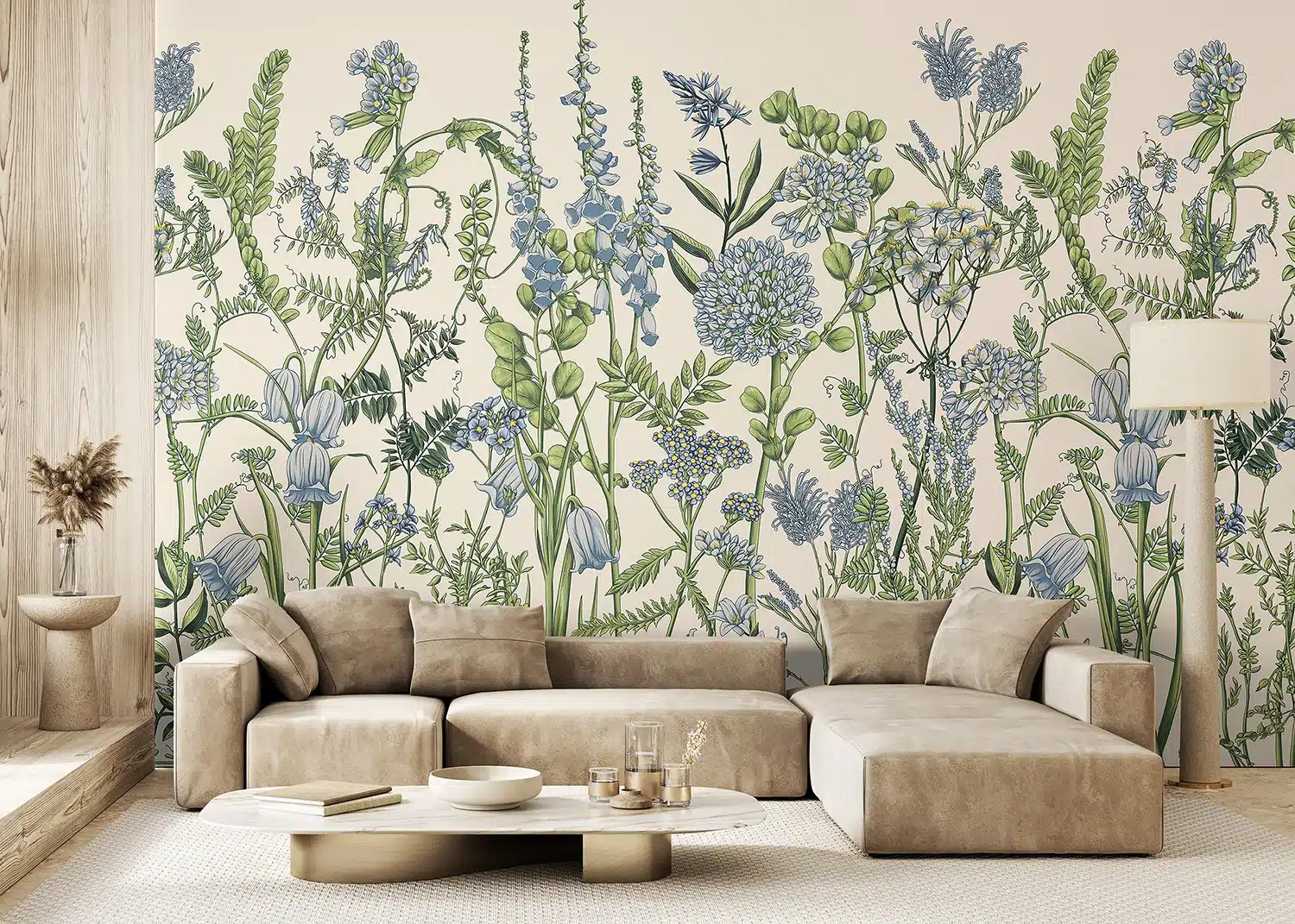 Vetch Flowers on Beige | Made-to-Measure Wallpaper | Artlook | FT5P 352411 2