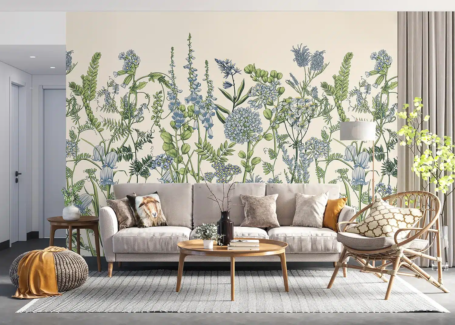 Vetch Flowers on Beige | Made-to-Measure Wallpaper | Artlook | FT5P 352411