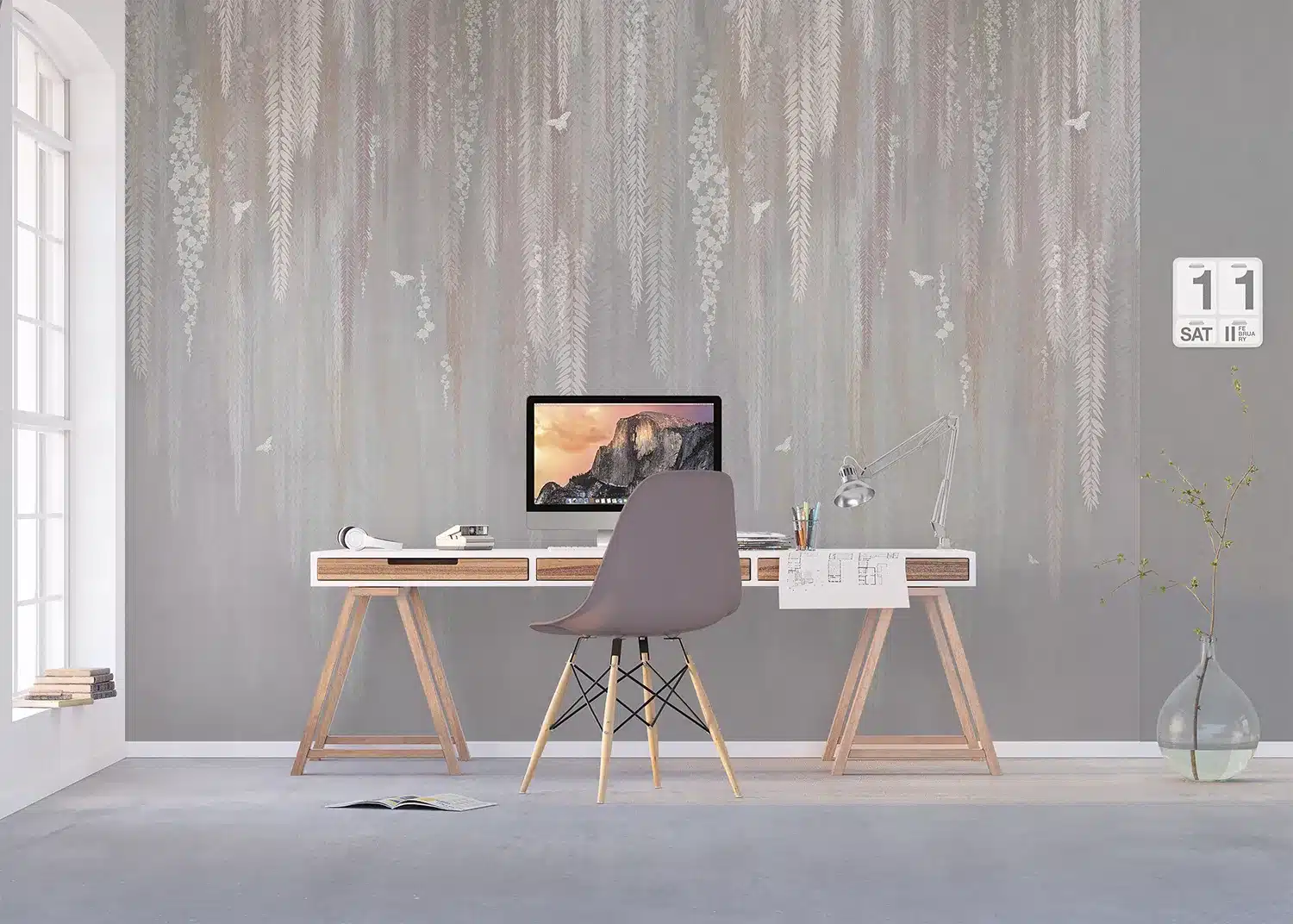 Grey Hanging Tropics | Made-to-Measure Wallpaper | Artlook | FT5P 352477 5