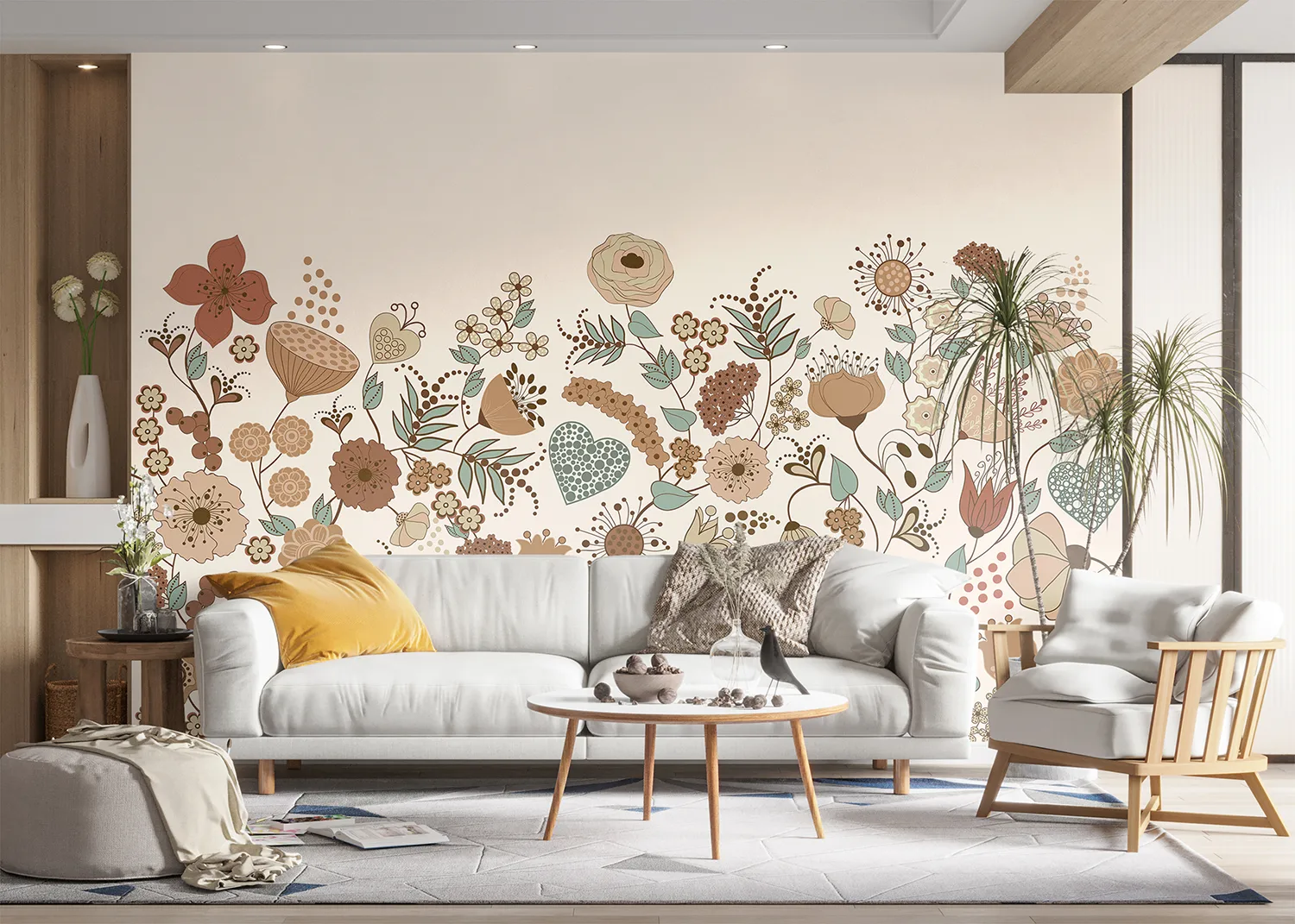 Beige Blooming Garden | Made-to-Measure Wallpaper | Artlook | FT5P 352485