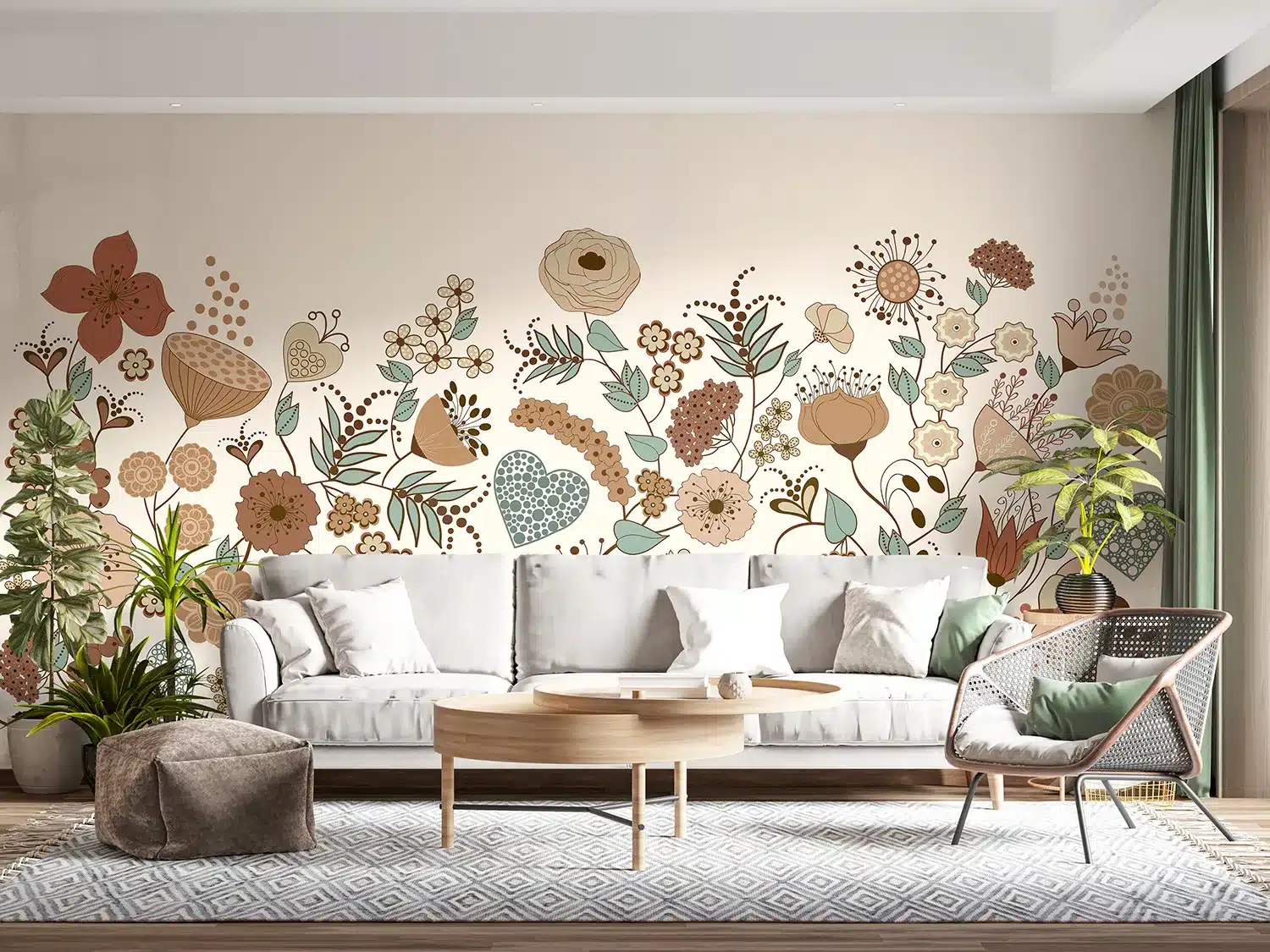 Beige Blooming Garden | Made-to-Measure Wallpaper | Artlook | FT5P 352485 3