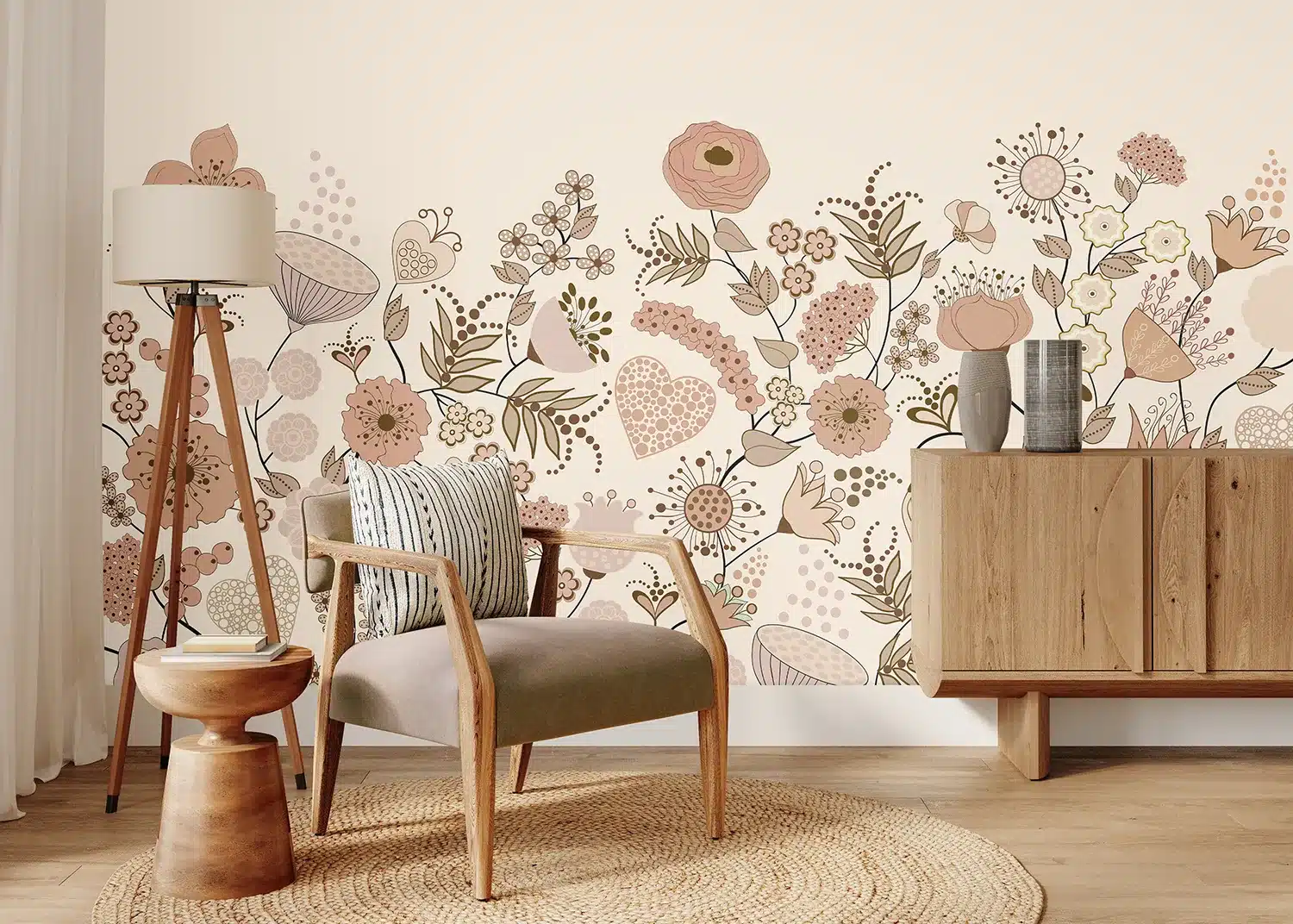 Pink Blooming Garden | Made-to-Measure Wallpaper | Artlook | FT5P 352487 2