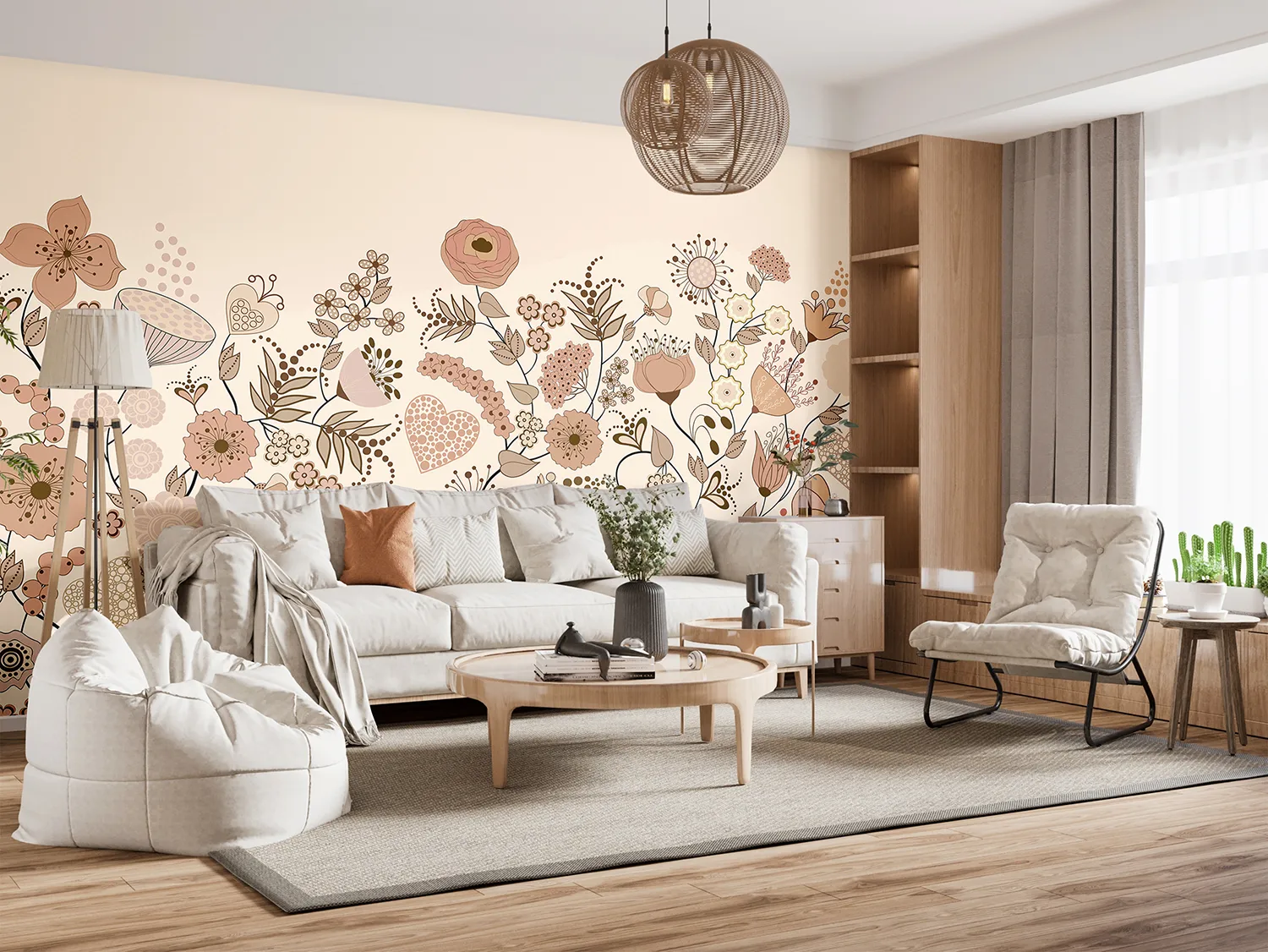 Pink Blooming Garden | Made-to-Measure Wallpaper | Artlook | FT5P 352487 3