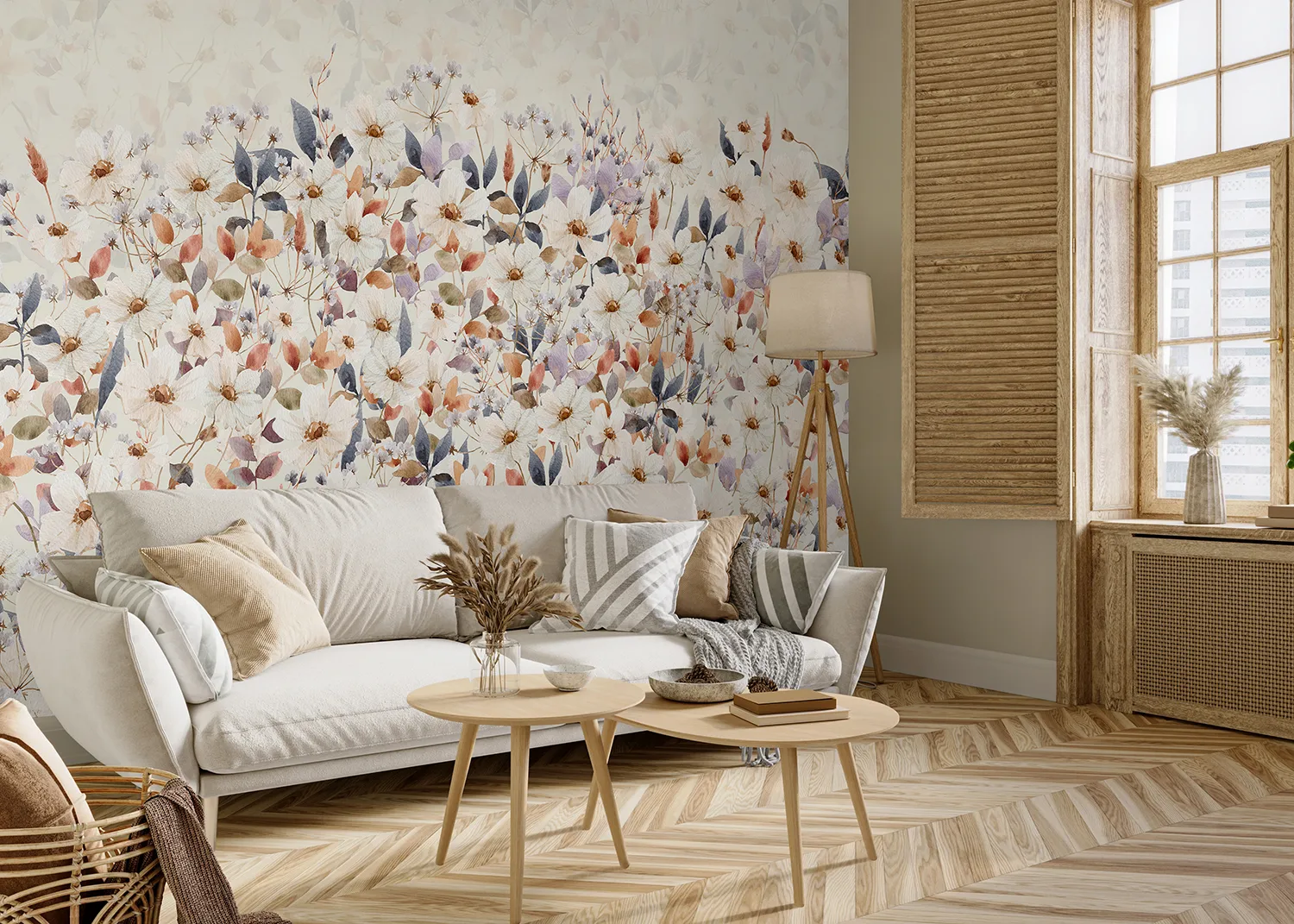 Grey Daisy Bloom | Made-to-Measure Wallpaper | Artlook | FT5P 352489