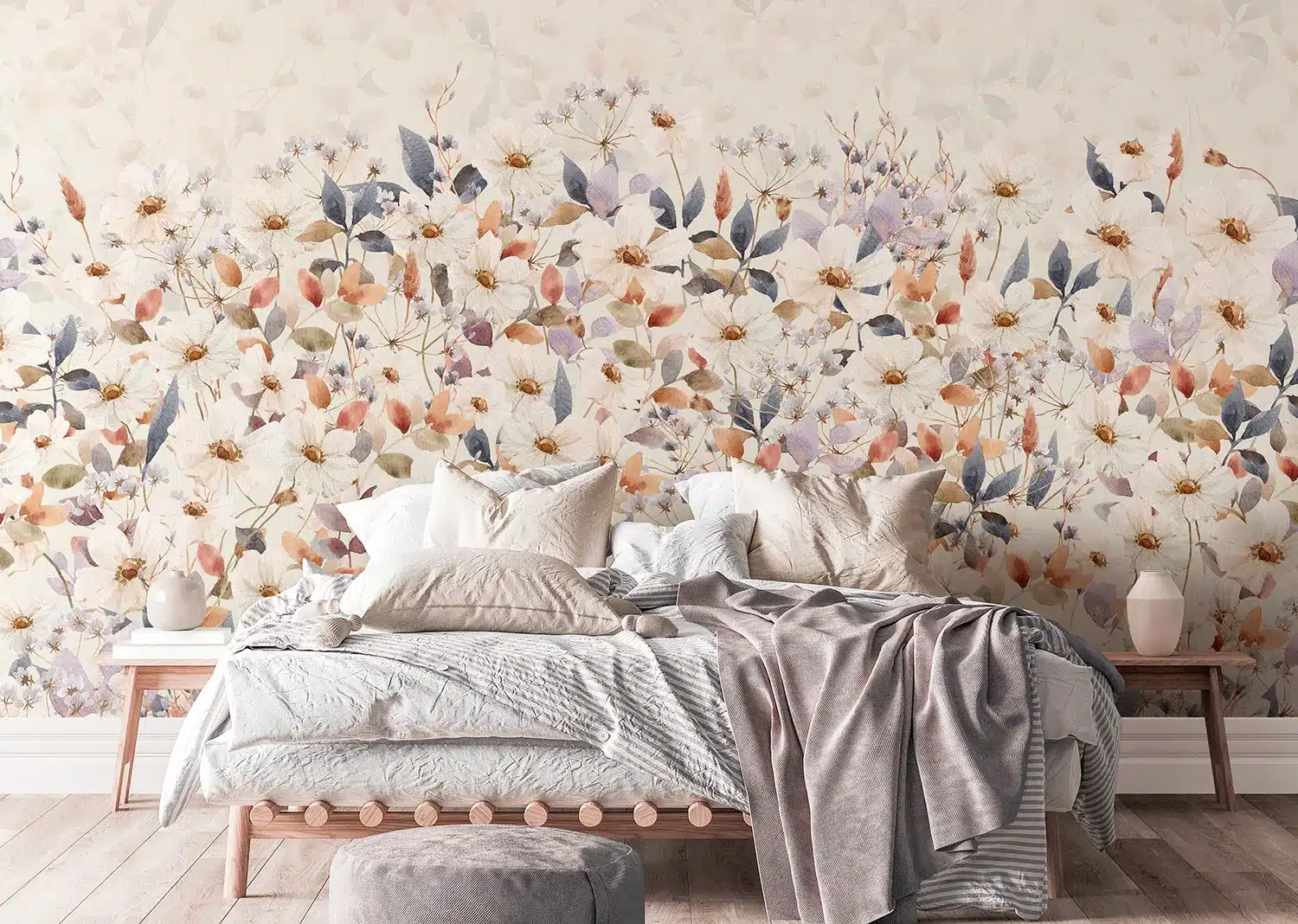 Grey Daisy Bloom | Made-to-Measure Wallpaper | Artlook | FT5P 352489 2