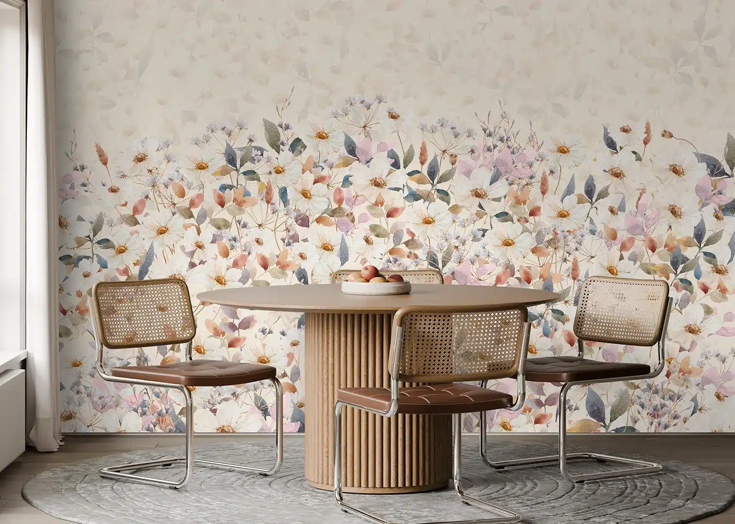 Beige Daisy Bloom | Made-to-Measure Wallpaper | Artlook | FT5P 352491 2