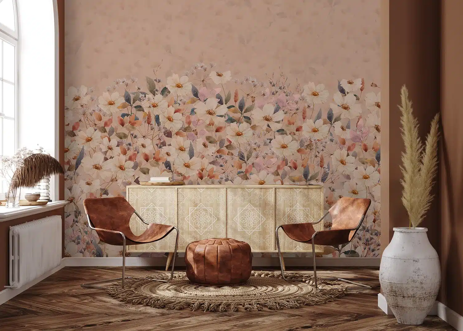 Terracota Daisy Bloom | Made-to-Measure Wallpaper | Artlook | FT5P 352493 2