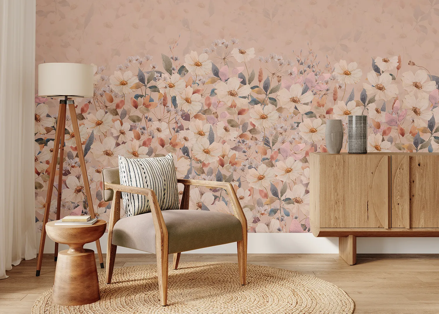 Terracota Daisy Bloom | Made-to-Measure Wallpaper | Artlook | FT5P 352493 3