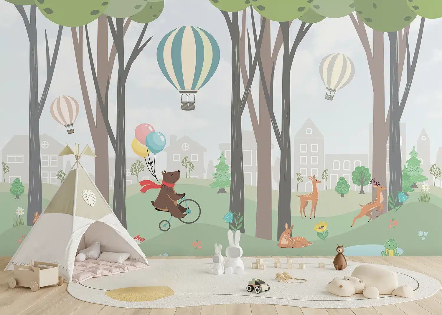 Bear with Balloons | Made-to-Measure Kids Wallpaper | Artlook | FTD5P 3095 2