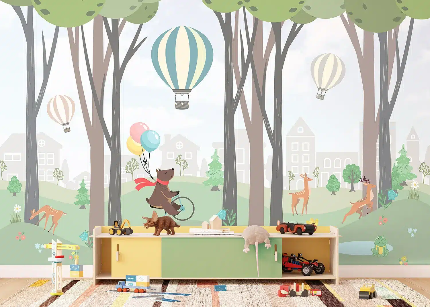 Bear with Balloons | Made-to-Measure Kids Wallpaper | Artlook | FTD5P 3095