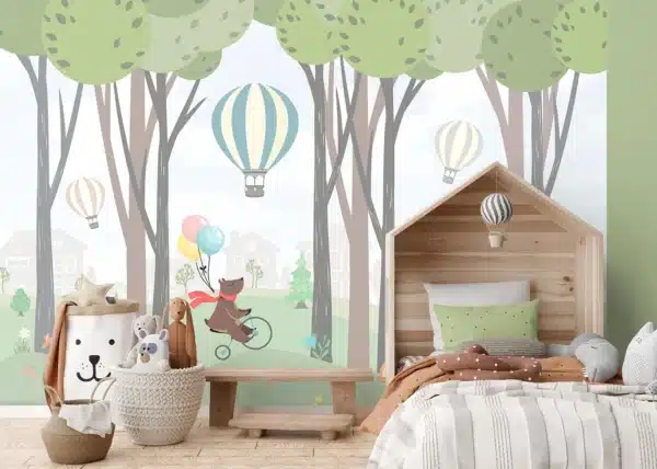 Bear with Balloons | Made-to-Measure Kids Wallpaper | Artlook | FTD5P 3095