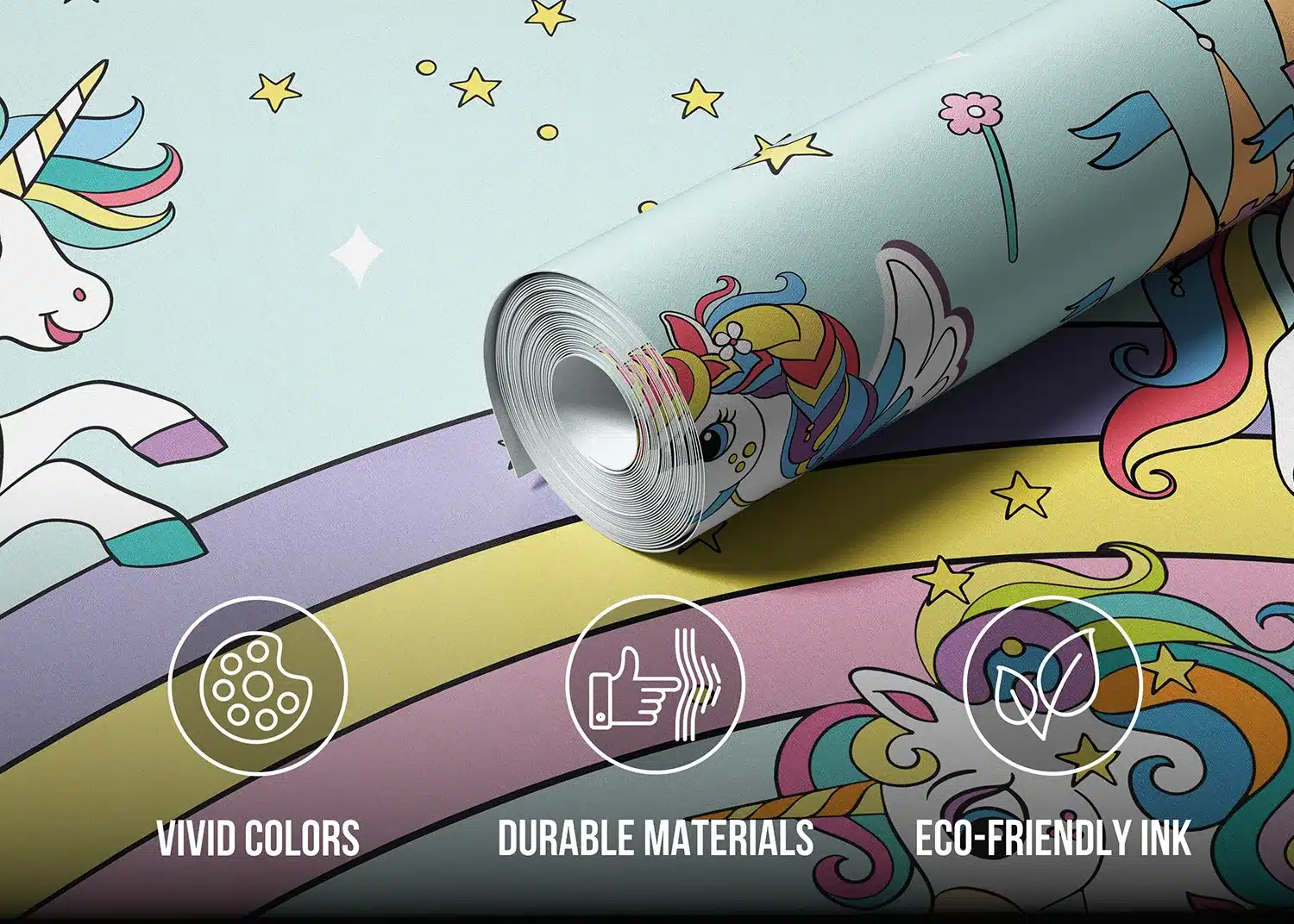 Blue Unicorns in the Sky | Made-to-Measure Kids Wallpaper | Artlook | FTD5P 352025 4