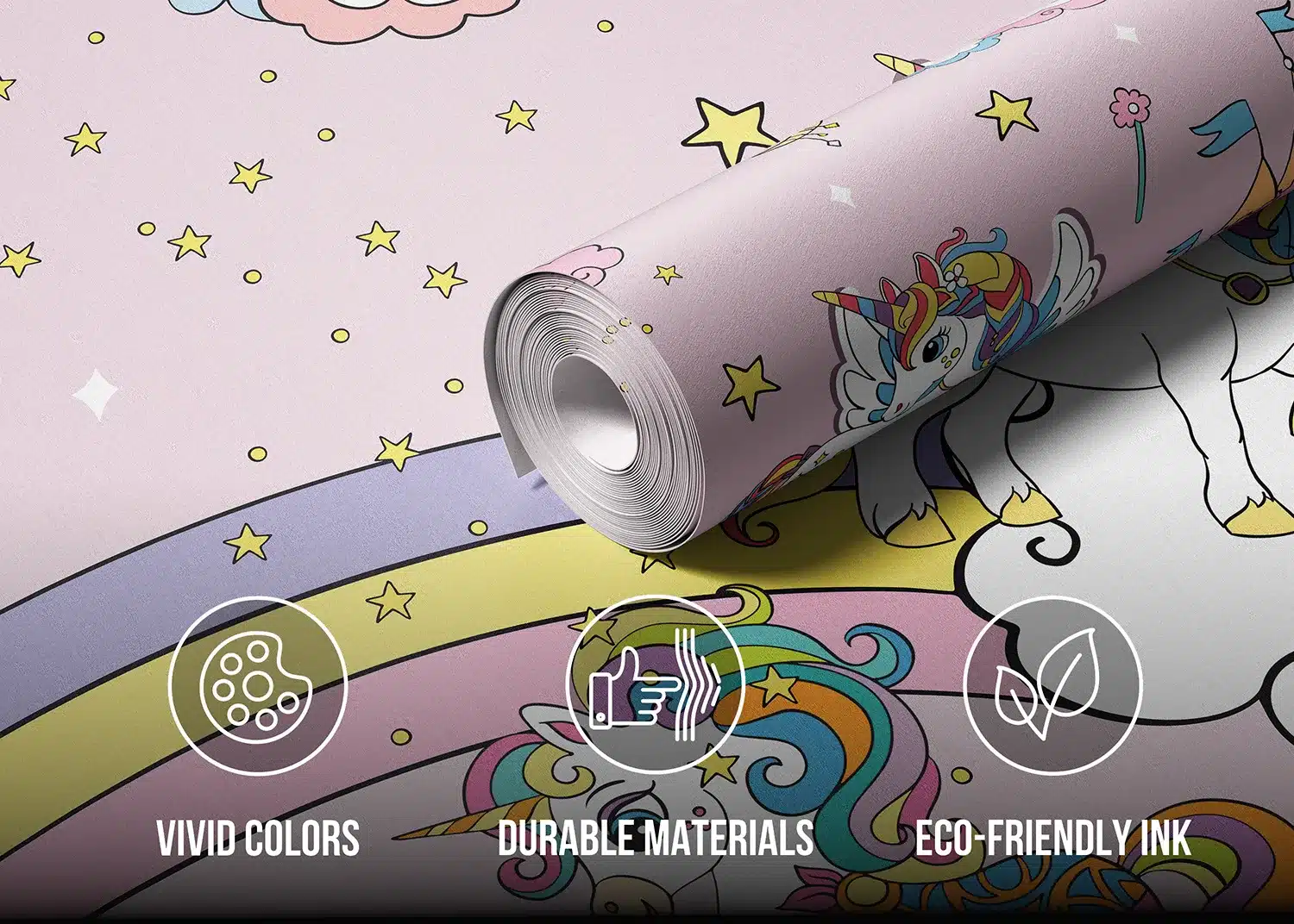 Pink Unicorns in the Sky | Made-to-Measure Kids Wallpaper | Artlook | FTD5P 352037 4