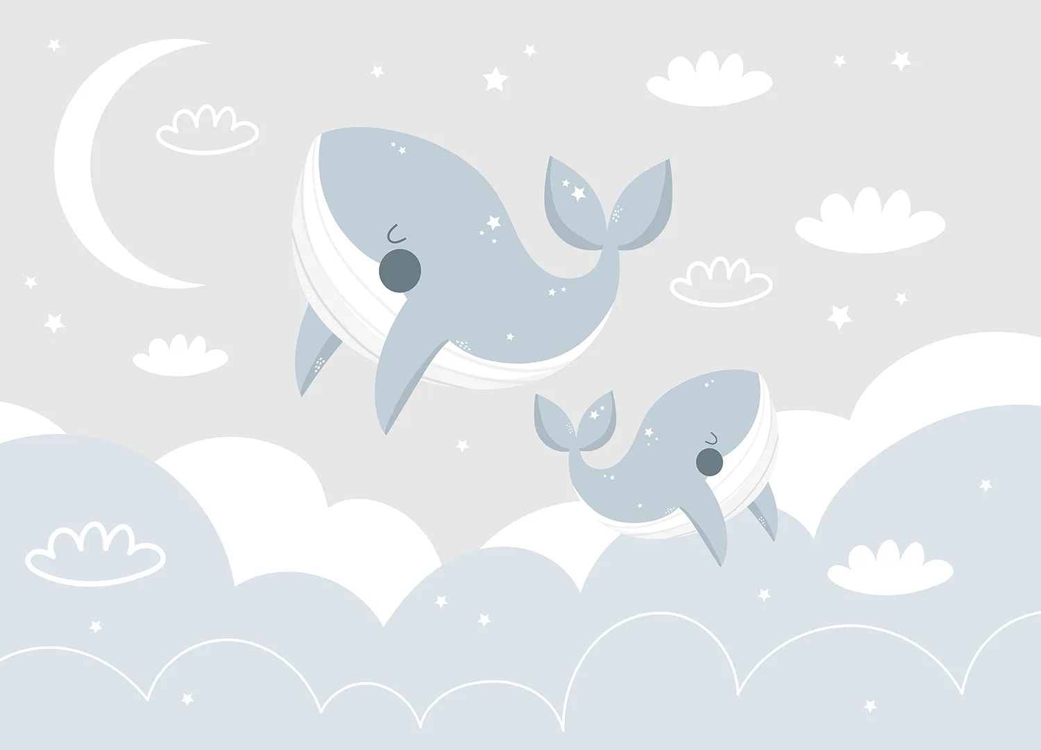 Skyward Whales | Made-to-Measure Kids Wallpaper | Artlook | FTD5P 352065