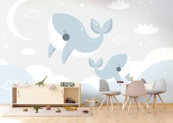 Skyward Whales | Made-to-Measure Kids Wallpaper | Artlook | FTD5P 352065